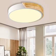 Lámpara de techo de madera de 5cm, luz Led de techo ultradelgada, moderna, diámetro de 30cm, 18W, lámpara de Panel empotrado de montaje en superficie redonda para decoración del hogar 2024 - compra barato