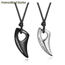 Personalized Master Customized Pendants 2pcs Stainless Steel Spear Wolf Teeth Adjustable Matching Pendant Necklace for Men Women 2024 - buy cheap
