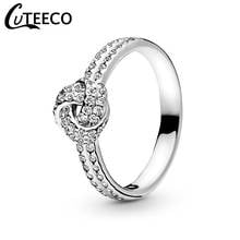 CUTEECO Silver Color Starry Zircon Square Ring For Women Fashion Wedding Ring Engagement Jewelry Valentine's Day Gift 2024 - buy cheap