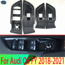 For Audi Q5 FY 2018-2021 Decorate Accessories Carbon Fiber Style Door Window Armrest Cover Switch Panel Trim Molding Garnish 2024 - buy cheap