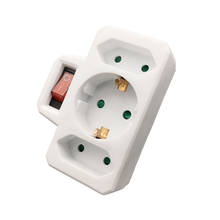 European Type Conversion Plug 1 TO 3 Way EU Standard Power Adapter Socket 16A Travel Plugs with switch 2024 - buy cheap