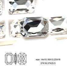 Rectangle Octagonal K9 Glass Crystal Rhinestons Strass Pointedback Diamond For Clothes Diy Nail Art Stones And Gems Applique 2024 - buy cheap