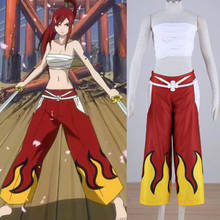 Hight Quality Anime FAIRY TAIL Elza·Knight Walker Woman Cosplay Costume Tube Top + Kendo Pants + Band 2024 - buy cheap