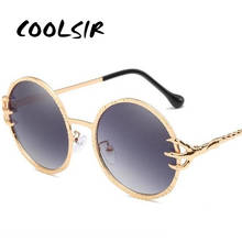 COOLSIR Skull Claw Round Sunglasses for Women Fishion 2019 Trending Product Gothic Sun Glasses Gold Metal Frame Shades 2024 - buy cheap