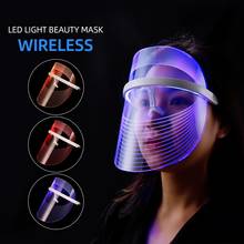 New 3 Colors LED Facial Mask Anti Acne Wrinkle Removal Instrument Photon Light Therapy Facial Mask  Whitening  Skin Tighten 2024 - buy cheap