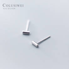 Coluisiwei Hot Sale 925 Sterling Silver Simple Geometric Cylinder Stud Earrings for Women Fashion Korea Style Earrings Jewelry 2024 - buy cheap