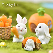 7 Style Miniatures Rabbit Easter Hare Animal Figurine Resin Craft Mini Home Cake Decoration Accessories Desk Office Fairy Garden 2024 - buy cheap