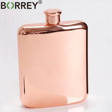 BORREY-frascos de acero inoxidable para whisky, botella de vino de oro rosa, Alcohol, Vodka, frasco portátil de bolsillo, regalo para padre 2024 - compra barato