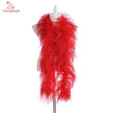 2 Yards fluffy Red ostrich feather boa skirt Costumes/Trim for Party/Shawl/Craft feather boa in wedding plume decorations Diy 2024 - buy cheap