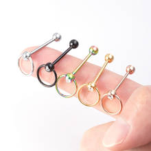 1-5pcs Hoop Tongue Piercing Ring Barbell Stainless Steel Bar Lip Stud Ear Cartilage Earring Helix for Women Men Body Jewelry 14G 2024 - buy cheap