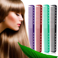 Peines profesionales para peluquería, 6 colores, cepillo de corte de pelo de plástico antiestático plano, herramienta de estilismo para el cuidado del cabello 2024 - compra barato