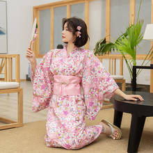 Traditional Long Japanese Kimono Women Anime Cosplay Sakura Dress Halloween Costumes For Women Photoshooting Performance Dance 2024 - compra barato