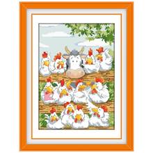 Country chorus cross stitch kits package 18ct 14ct 11ct white cloth cotton thread embroidery DIY crosstich needlework 2024 - buy cheap