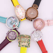 ¡Venta! Melissa-Reloj de cristal para mujer, pulsera de moda, de cuero, sin caja 2024 - compra barato