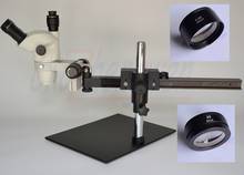 FYSCOPE-microscopio con Zoom estéreo Trinocular, microscopio Focal de soldadura con luz LED, carril guía, 3.35X-90X 2024 - compra barato