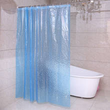 Cortina de ducha transparente para el hogar, visillo de baño de plástico blanco impermeable, perfilador transparente de moho, PEVA de lujo con ganchos 2024 - compra barato