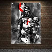 Knights Templar Armor Banners Flags Wall Sticker Crusader Posters Tapestry Living Room Decoration Canvas Painting Wall Hanging 6 2024 - buy cheap