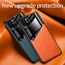 Роскошный силиконовый автомобильный Магнитный чехол для телефона iPhone 12 11 Pro XS Max XR X 8 7 6 Plus, ультратонкий кожаный защитный чехол 2024 - купить недорого