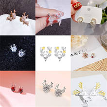 Christmas Ornaments Stylish Christmas Elk Crystal Deer Stud Earrings Women Fashion Jewelry Gift Christmas Ornaments 2024 - buy cheap