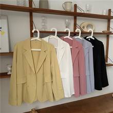 Women Coats and Jackets Spring2022 Fashion Ladies Thin Double-breasted Blazer Oversize Casual Solid Outwear Female Office Suits 2024 - buy cheap