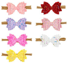 1PCS Newborn Toddler Handmade Bow Tie Headband Sequin Bows Shining Nylon Elastic Hair Bands Cute Baby Girls Hair Accessories 2024 - buy cheap