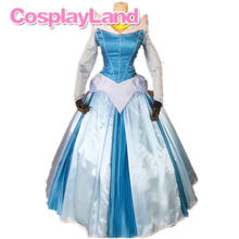 Princess Dress Cosplay Costume Halloween Costumes Blue Women Fancy Ball Gown Dress with Petticoat Lace Up Long Sleeve Outfit 2024 - buy cheap