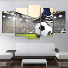 Quadros decorativos para casa, pinturas em tela, 5 painéis, jogo de futebol, quadros de golfe, impressões hd, poster de parede para sala de estar 2024 - compre barato