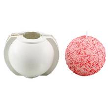 Moldes de silicone bola de rosas para velas, molde de flor de rosa, faça você mesmo, moldes de vela de cera, ferramentas de decoração doméstica 40p 2024 - compre barato