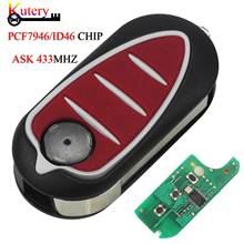 Kutery 5pcs/Lot Flip Folding Remote Car Key For Alfa Romeo Giulietta 2010 433Mhz ID46/PCF7946 Chip 3 Buttons Remote Car key 2024 - compre barato