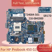 Placa base para portátil HP Probook 734084, G1 601-1 450-12241 SR17D 734084-501 DDR3, prueba completa, 216 de trabajo 2024 - compra barato