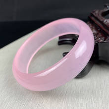 Genuine natural rosa jade pulseira moda charme jóias acessórios mão-esculpida amuleto presentes para mulher 2024 - compre barato