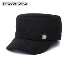SHALUOTAOTAO New Winter Thicken Earmuffs Thermal Military Hats Adjustable Size Trend Men's Flat Cap Fashion Leisure Brands Caps 2024 - buy cheap