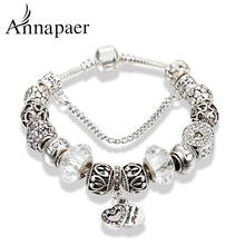 Annapae clean pulseiras e braceletes de strass, pulseiras com contas de coração, charmosas e joias para presente feminino b17041 2024 - compre barato