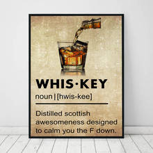 Pósteres e impresiones de definición de Whisky para pared, impresiones artísticas Vintage de Alcohol para vino, cocina, Whisky, lienzo, pintura para Cueva, decoración de Bar 2024 - compra barato