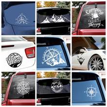 Fashion Compass and Mountains Car Sticker Art Pattern Decors For Car Body Window Glue Decoration Vinyl Stickers Accessories 2024 - buy cheap