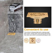 Home Floor Drains Antique Brass Shower Floor Drain Bathroom Deodorant Euro Square Floor Drain Strainer Cover Grate Waste 2024 - buy cheap