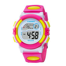 Романтические Розовые часы для девочек, элегантные женские часы, яркие светящиеся светодиодные цифровые детские часы для мальчиков 2024 - купить недорого