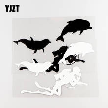 YJZT 19.3×12.9CM Personalized Diver Pattern Fashion Decorative Car Sticker Creative Vinyl Decal Black/Silver 20A-0035 2024 - buy cheap