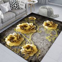 Golden Rose Flowers 3D Printing Carpet Child Bedroom Area Rug Hallway Floor Mats Home Decor Carpets Kids Room Play Crawl Rugs 2024 - buy cheap