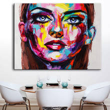 Lienzo abstracto colorido para mujer, pintura impresa, póster, cuadros, arte de pared, dormitorio, sala de estar, decoración del hogar 2024 - compra barato