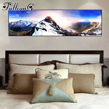 Полноразмерная 5d круглая Алмазная вышивка FULLCANG «сделай сам», пейзаж снега, гор, большая мозаика, картина, распродажа, украшение для стен FC2875 2024 - купить недорого
