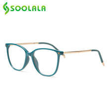 SOOLALA Square Reading Glasses Women Alloy Farsighted Presbyopic Glasses For Reading With Cases +0.5 0.75 1.0 1.5 2.0 2.5 to 4.0 2024 - buy cheap