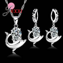 New Trendy 925 Sterling Silver Dolphin Pendant Jewelry Sets Earrings Necklaces For Women Girls Birthday Party Jewelry 2024 - buy cheap