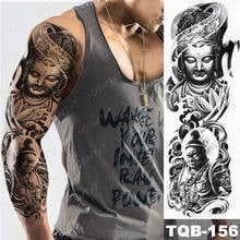 Tatuagem temporária à prova d'água buda shakyamuni adesivo geisha arte corporal de lótus mulheres homens 2024 - compre barato