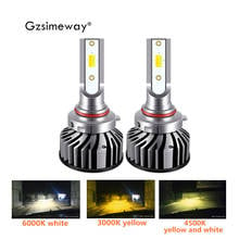 2x H4 H7 Led Bulb Headlight 12V H9 H1 H3 H11 9005 HB3 9006 HB4 H27 881 LED Car Bulb tricolor 3000K 6000K 4300K 12000LM Fog Light 2024 - buy cheap