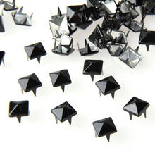 Lote de tachuelas de pirámide sueltas, tachuelas cuadradas negras de 8MM, 100 unidades 2024 - compra barato