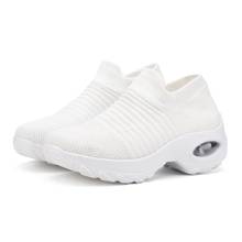 Big Size Slip on Sock Shoes Women Sneakers Women Sport Shoes 2020 Chaussure Running Shoes Sports Platform White Knit Walk A-471 2024 - buy cheap