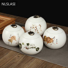 Chino cerámica jarra de almacenamiento para té con Sello de tapa a prueba de humedad de almacenamiento jarra de té accesorios decoración NLSLASI 2024 - compra barato