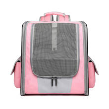 Bolsa de transporte transpirable para gatos, mochila portátil de viaje para mascotas, bolso de hombro para perros pequeños, con ventana de malla, color rosa 2024 - compra barato