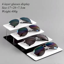Soporte de acrílico para gafas de sol, organizador de lujo de 2/3/4 capas, blanco y negro, escaparate para el hogar 2024 - compra barato